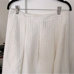Mario Serrani Textured White A-Line Skirt